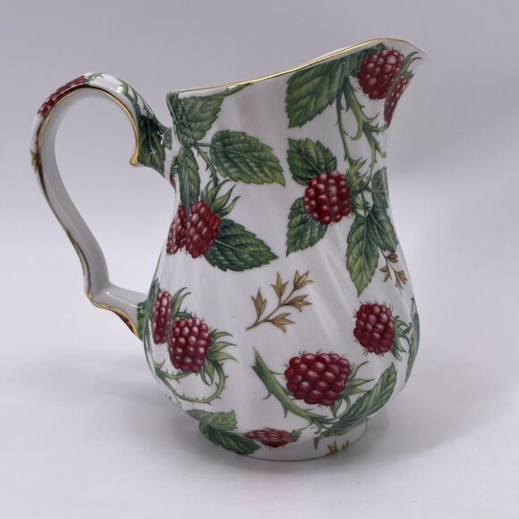 Raspberry Chintz Pitcher A Special Place 2003 Swirl White Porcelain Chintzware - Picture 11 of 11